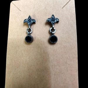 Jet black & Marcasite Earrings